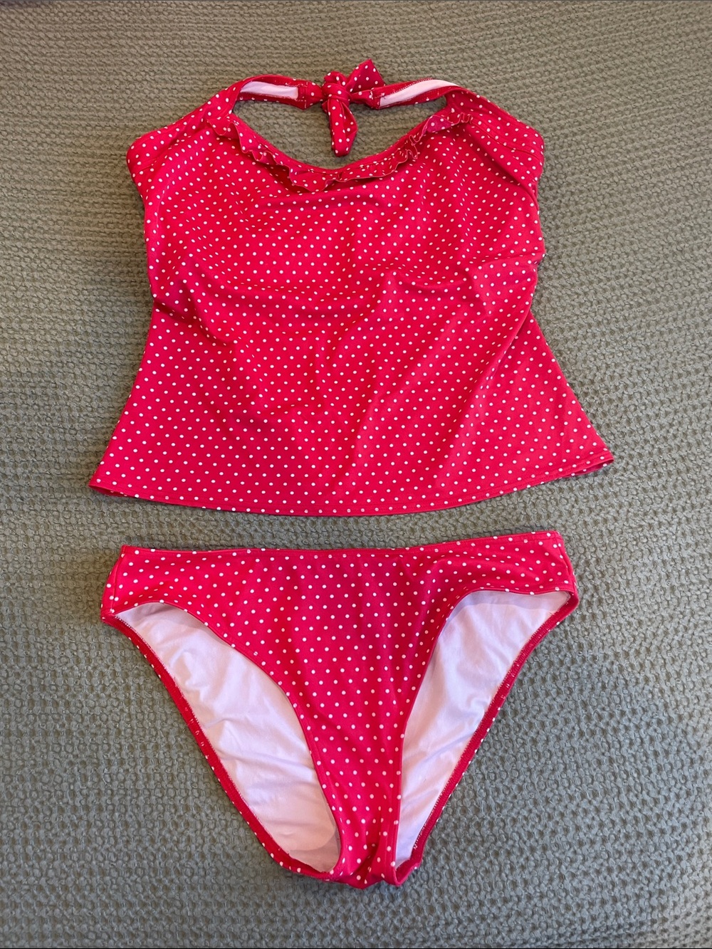 Freya Red Polka Dot Tankini Top with White Dots